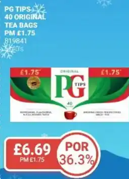 Bestway PG TIPS 40 original tea bags offer
