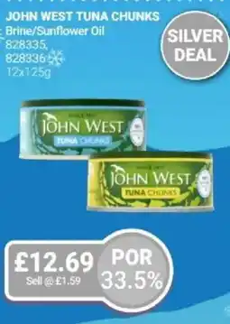Bestway JOHN WEST TUNA CHUNKS Brine/Sunflower Oil offer