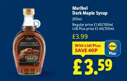 Lidl Maribel Dark Maple Syrup offer