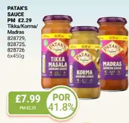 Bestway PATAK'S SAUCE Tikka/Korma/ Madras offer