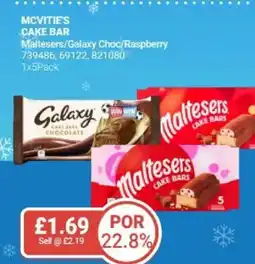 Bestway MCVITIE'S CAKE BAR Maltesers/Galaxy Choc/Raspberry offer