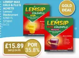 Bestway LEMSIP MAX Cold & flu sachets Lemon/ Blackcurrant offer