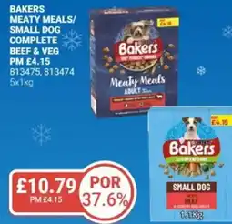 Bestway BAKERS Meaty meals/ small dog complete beef & veg offer