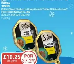 Bestway SHEBA Trays Select Slices Chicken in Gravy/Classic Terrine Chicken In Loaf/ Fine Flakes Salmon In Jelly offer