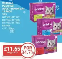 Bestway WHISKAS Pouches adult/senior cat offer