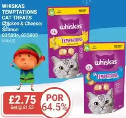 Bestway WHISKAS Temptations cat treats Chicken & Cheese/ Salmon offer