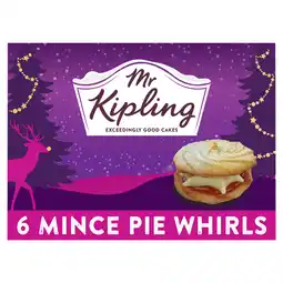 Iceland Mr Kipling Christmas Mince Pies Whirls Cakes 6 Pack offer