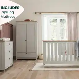 Costco Tutti Bambini Verona 4 Piece Nursery Furniture Set, Grey & Oak offer