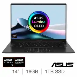 Costco ASUS Zenbook, AMD Ryzen AI 7, 16GB RAM, 1TB SSD, 14 Inch OLED Laptop, UM3406KA-PP005W offer