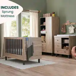 Costco Tutti Bambini Como 4 Piece Nursery Set with Sprung Mattress, Distressed Oak offer