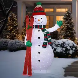Costco 9 ft LED Twinkle Collapsible Snowman with Skis offer