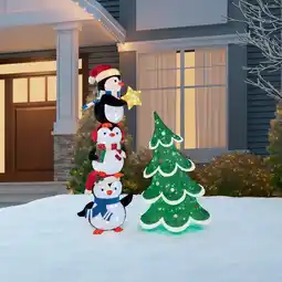 Costco 6ft (1.8m) Stacked Penguin Trio with Twinkle Lights offer