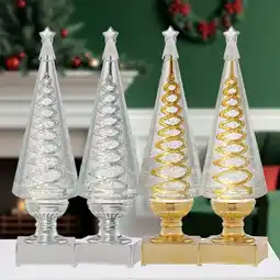 Costco 14 inch Lighted Spinning Spiral Glitter Trees - Set of 2 offer