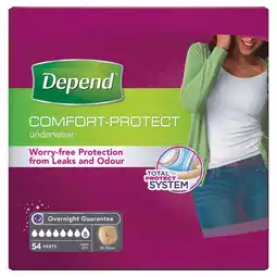 Costco Depend Underwear for Women in Large, 54 Pack offer