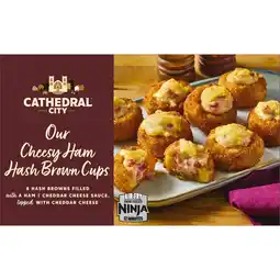 Iceland Cathedral City Our Cheesy Ham Hash Brown Cups 248g offer