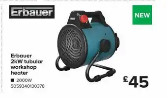 TradePoint Erbauer 2kw Tubular Workshop Heater offer