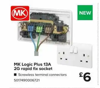 TradePoint Mk Logic Plus 13a 2g Rapid Fix Socket offer