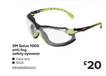TradePoint 3m Solus 1000 Anti Fog Safety Eyewear offer