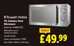 Lidl Russell Hobbs 17L Stainless Steel Microwave offer