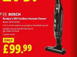 Lidl Bosch Readyy'y 20V Cordless Vacuum Cleaner offer