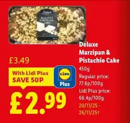 Lidl Deluxe Marzipan & Pistachio Cake offer
