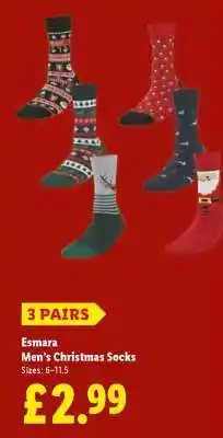 Lidl Esmara Men's Christmas Socks offer