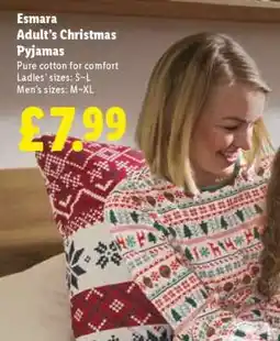 Lidl Esmara Adult’s Christmas Pyjamas offer