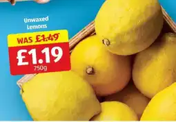 Aldi Unwaxed Lemons offer