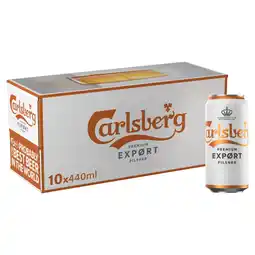 Iceland Carlsberg Export Lager Beer 10 x 440ml Cans offer