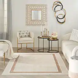 Costco Glitz Cream Border Rug in 3 Sizes offer