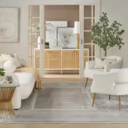 Costco Glitz Silver Border Rug in 3 Sizes offer