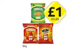 Londis Crinklys Cheese & Onion, Red Hot, Mini Cheddars Red Hot offer