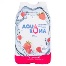 Iceland Aqua Roma Strawberry & Raspberry Flavour Still Flavoured Spring Water 4 x 500ml offer