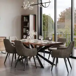 Costco Indus Valley Henley Wooden Dining Table + 6 Grey Chairs offer