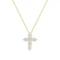 Costco 0.50ctw Round Brilliant Cut Diamond Cross Pendant, 14ct Yellow Gold offer