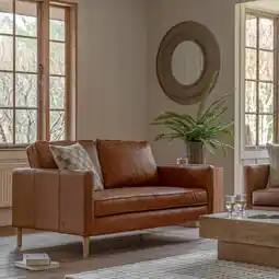 Costco Gallery Osborne Brown Leather 2 Seater Sofa offer