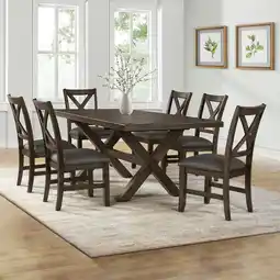 Costco Blakely Extending Dining Table + 6 Cross Back Chairs, Seats 6-8 offer