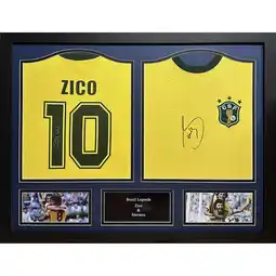 Costco Zico & Sócrates Signed Framed Double BrazilFootball Shirts offer