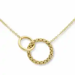 Costco 14ct Yellow Gold Textured Interlocking Hoop Necklace offer