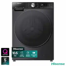 Costco Hisense WF5S1045BB, 10.5kg 1400rpm Washing Machine, A Rated in Black offer