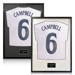 Costco Sol Campbell Signed Framed England Football Shirt in 2 Options: White or Black Mount offer