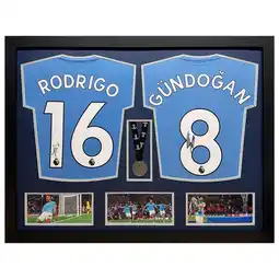 Costco Gundogan & Rodri Double Signed Shirt Medal Display offer