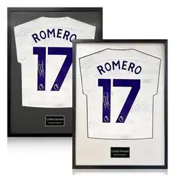 Costco Christian Romero Signed Framed Spurs Football Shirt in 2 Options: White or Black Mount offer