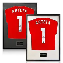Costco Mikel Arteta Signed Framed Arsenal Football Shirt in 2 Options: White or Black Mount offer