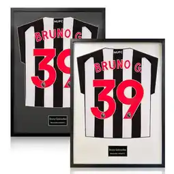 Costco Bruno Guimaraes Signed Framed Newcastle United Football Shirt in 2 Options: White or Black Mount offer