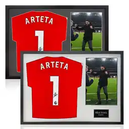 Costco Mikel Arteta Signed Framed Arsenal Shirt including 1 Photo in 2 Options: White or Black Mount offer