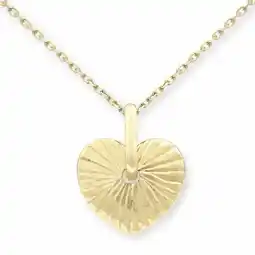 Costco 14ct Yellow Gold Textured Heart Drop Pendant offer