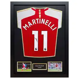 Costco Gabriel Martinelli Signed Framed Arsenal Football Shirt offer