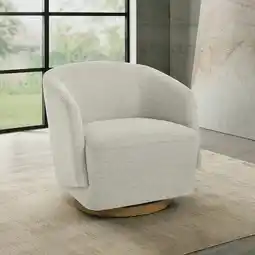Costco Henredon Murphy Light Grey Fabric Swivel Chair offer