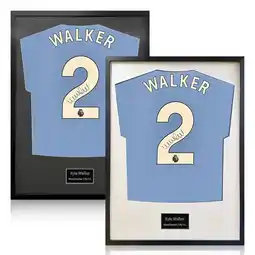 Costco Kyle Walker Signed Framed Manchester City Football Shirt in 2 Options: White or Black Mount offer